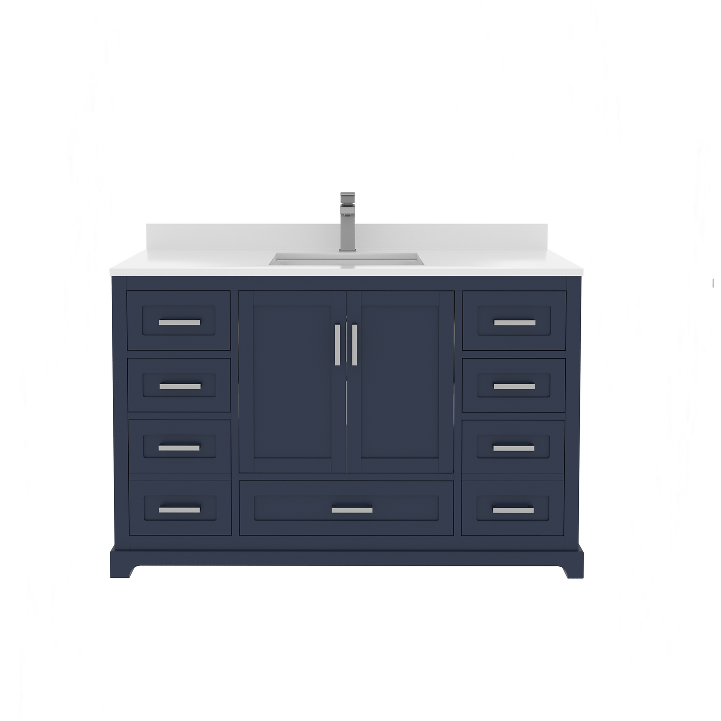 Maya 48 Inch Solid Wood Single Bathroom Vanity with Quartz Countertop