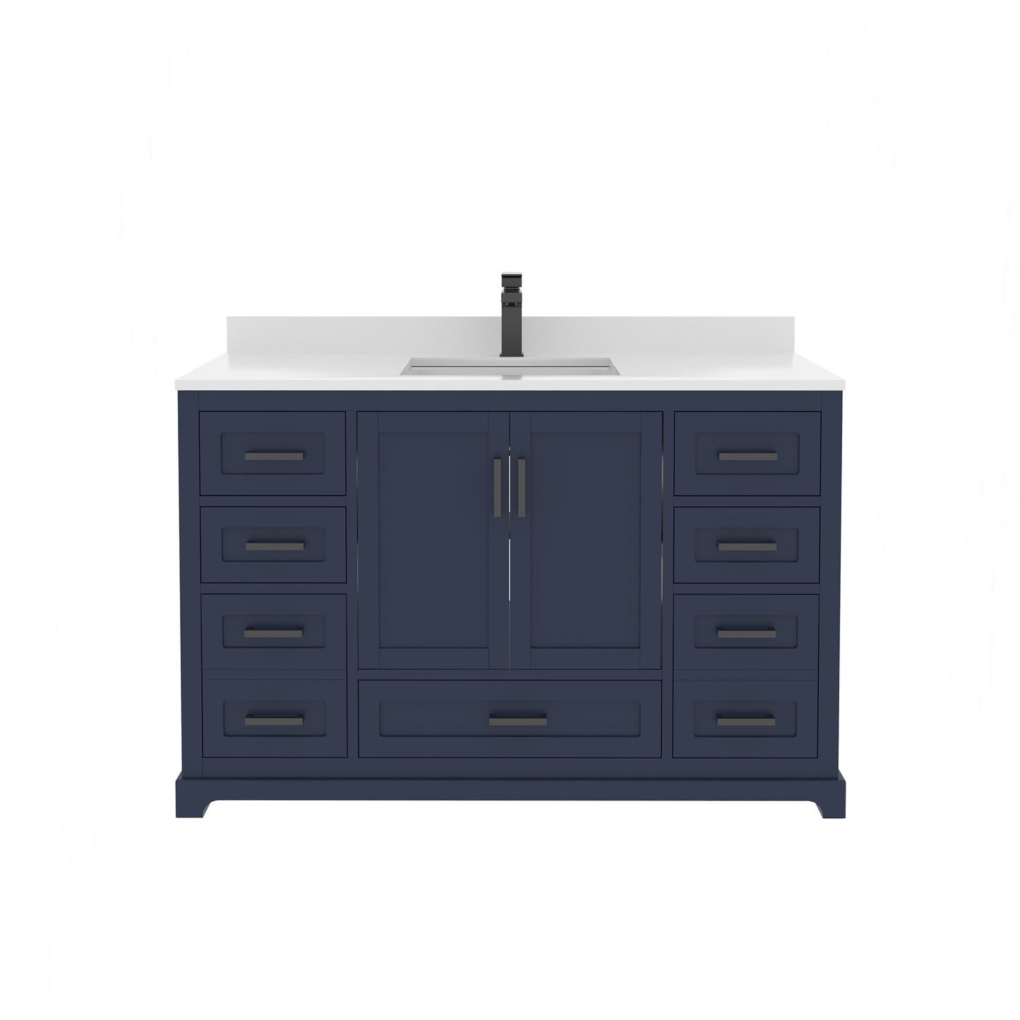 Maya 48 Inch Solid Wood Single Bathroom Vanity with Quartz Countertop