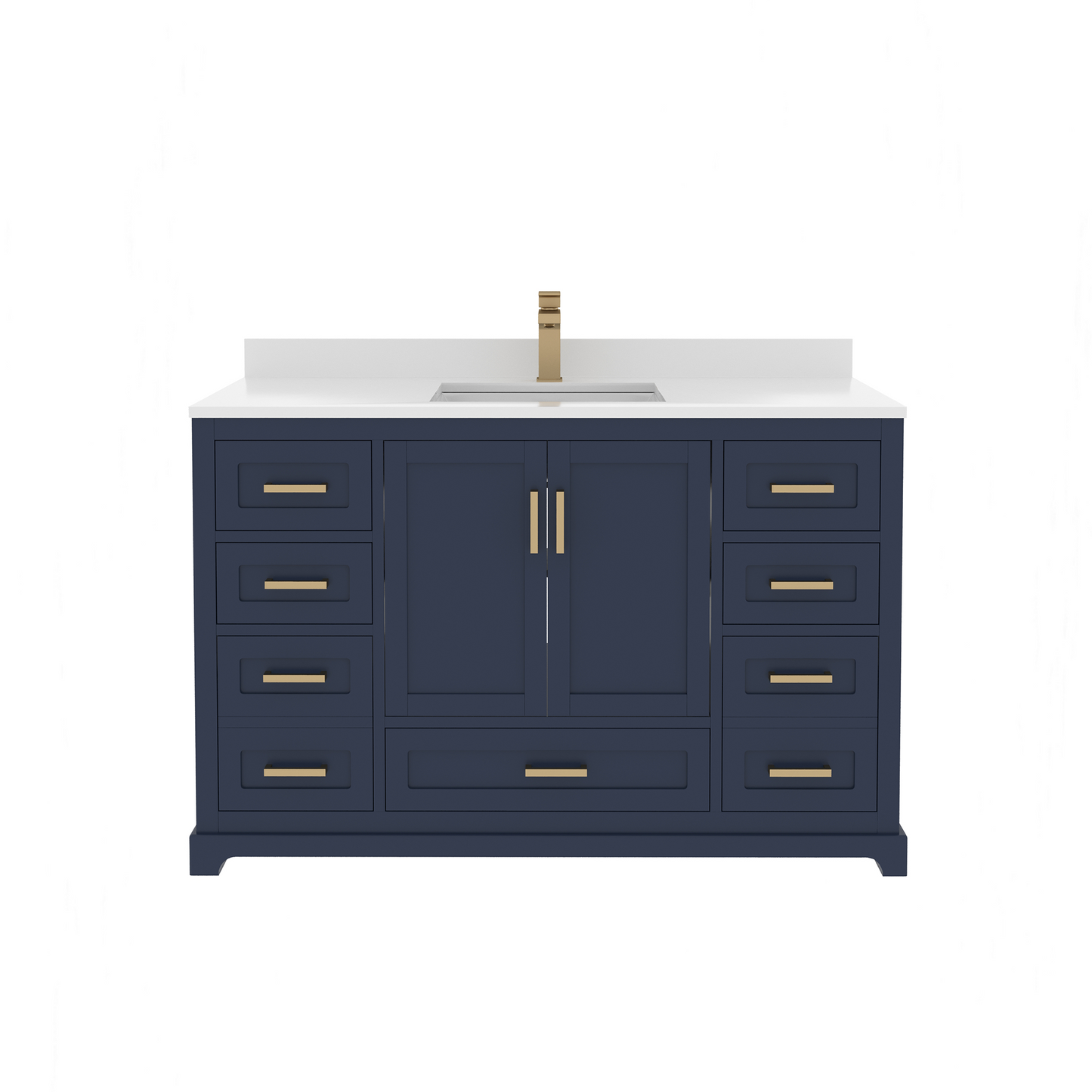 Maya 48 Inch Solid Wood Single Bathroom Vanity with Quartz Countertop