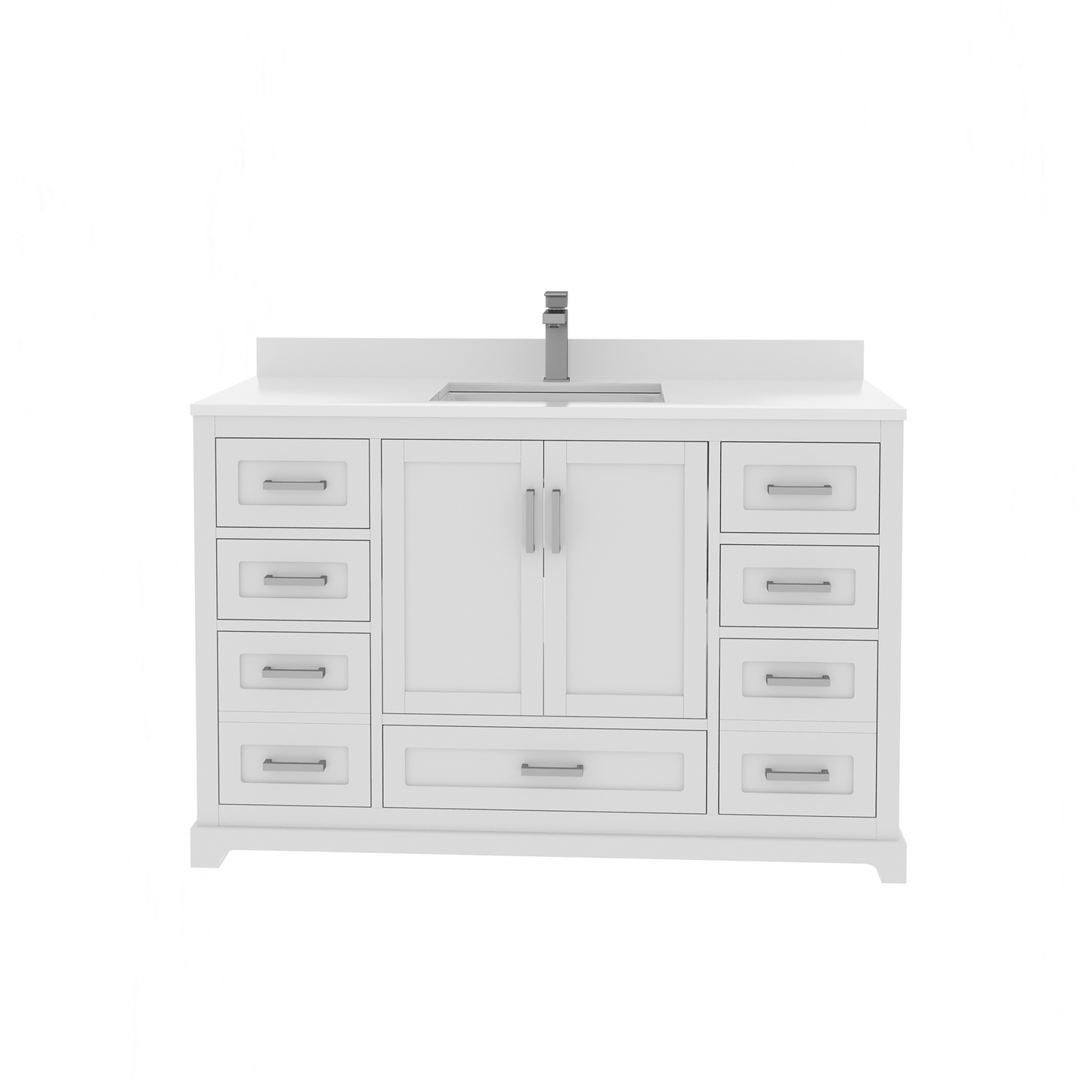 Maya 48 Inch Solid Wood Single Bathroom Vanity with Quartz Countertop