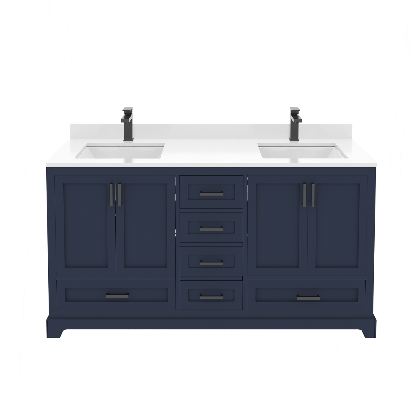 Maya 60 Inch Solid Wood Double Bathroom Vanity with Quartz Countertop