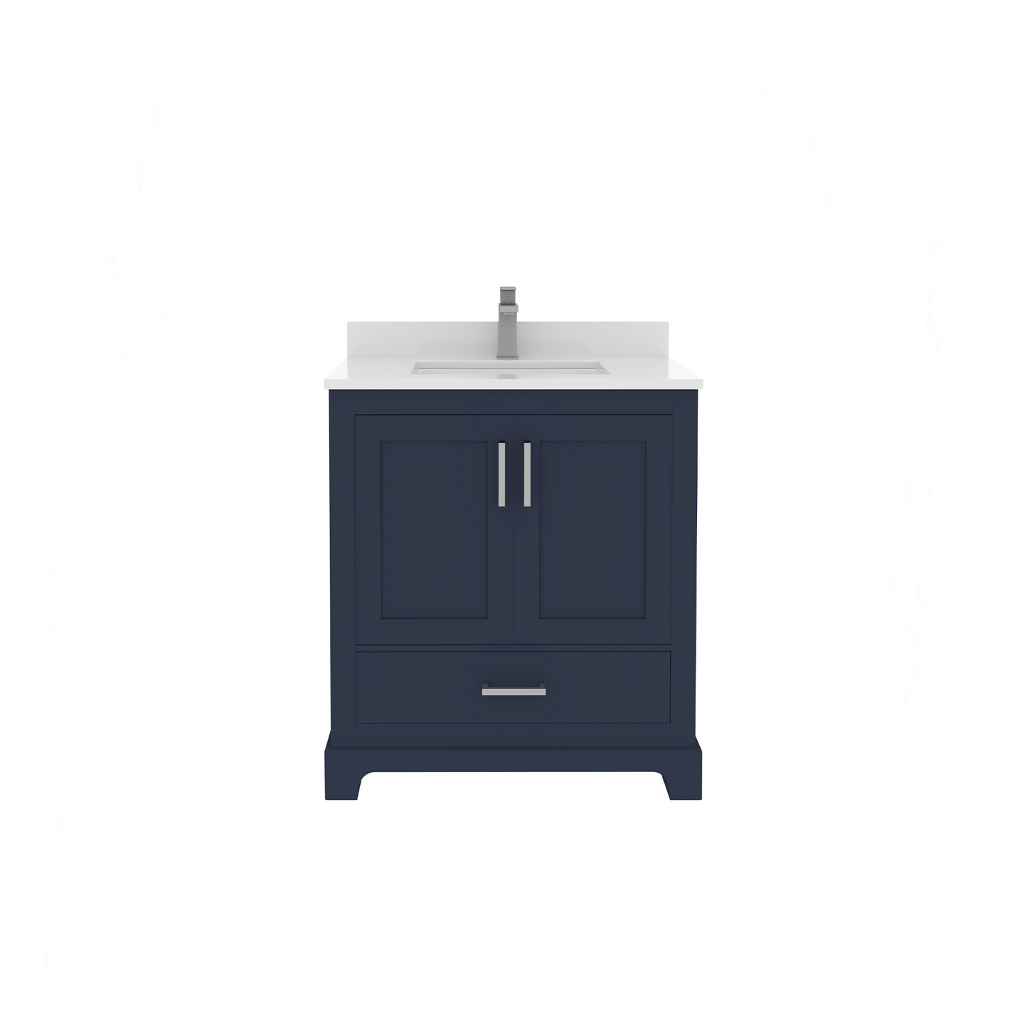 Maya 30 Inch Solid Wood Single Bathroom Vanity with Quartz Countertop