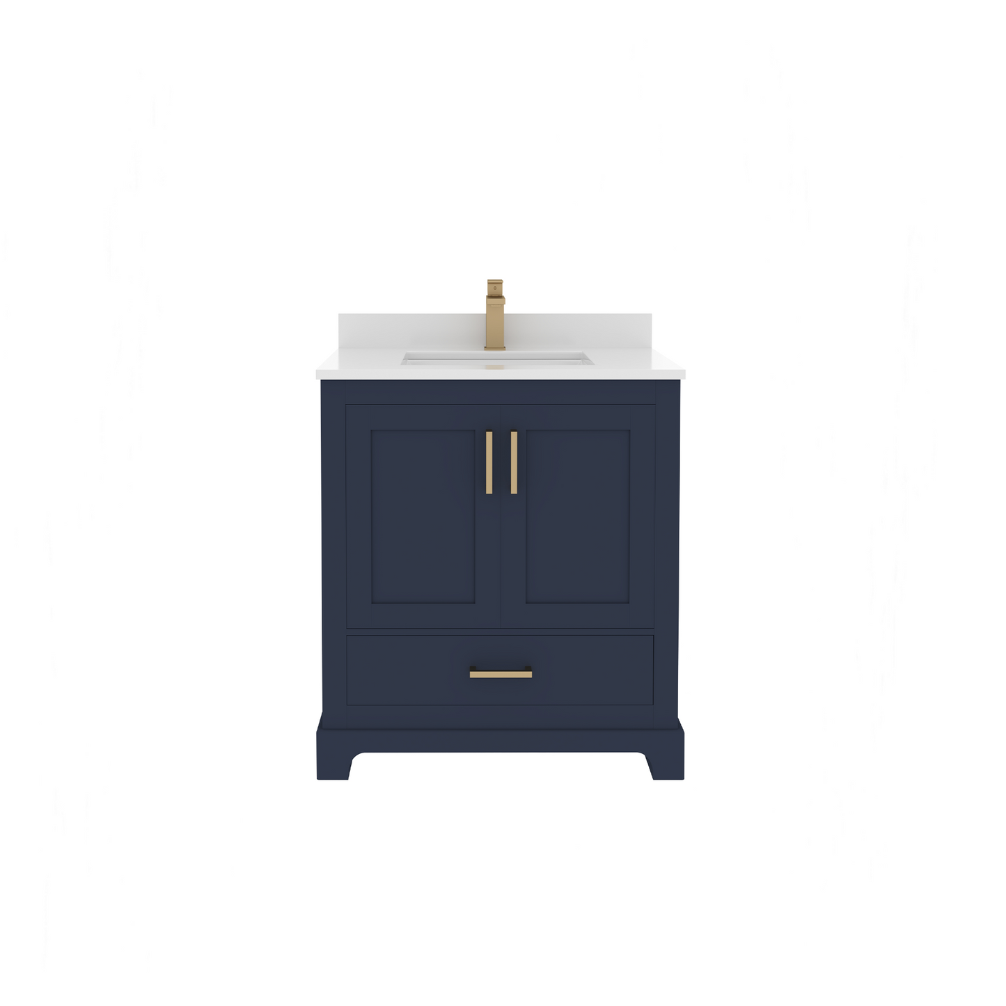 Maya 30 Inch Solid Wood Single Bathroom Vanity with Quartz Countertop