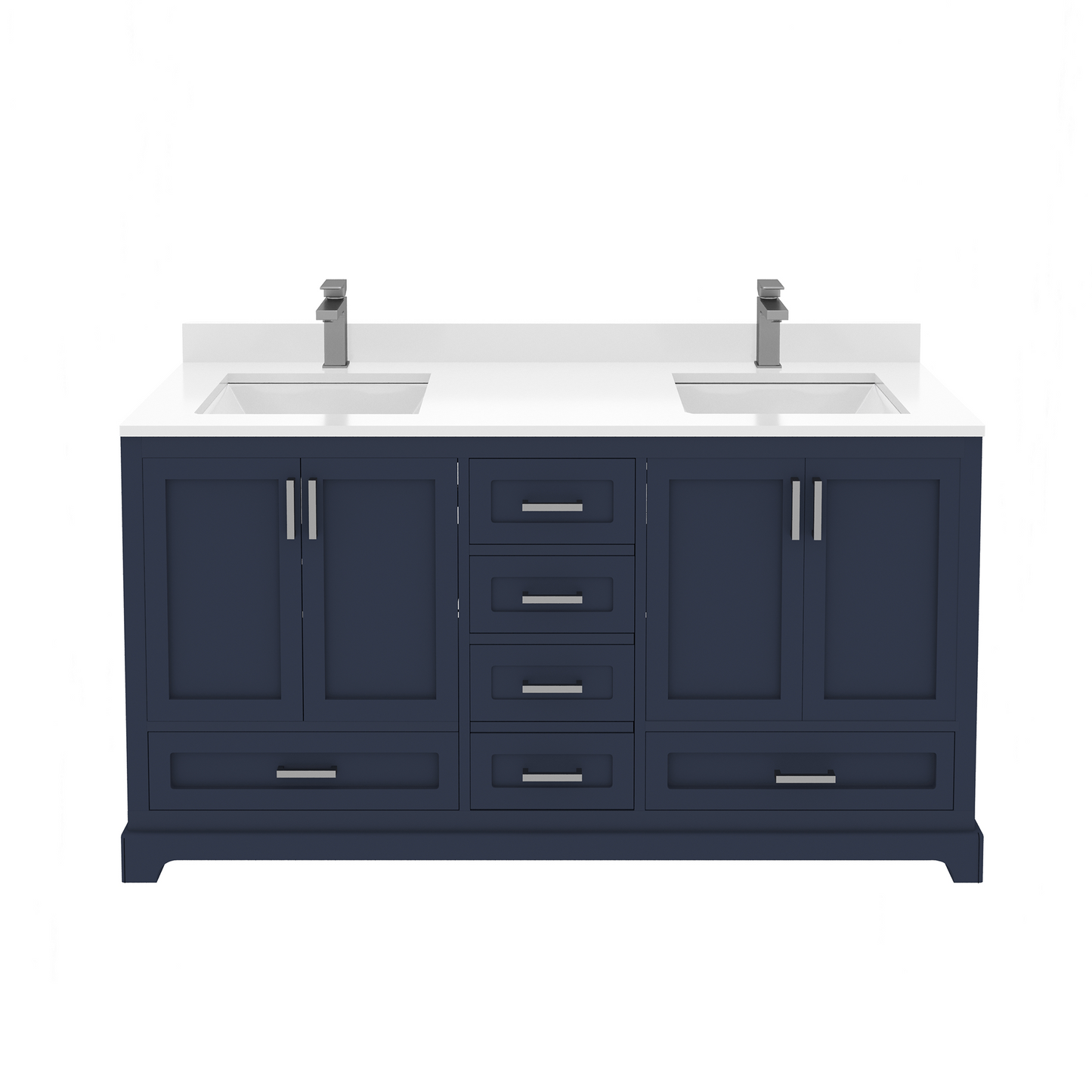 Maya 60 Inch Solid Wood Double Bathroom Vanity with Quartz Countertop