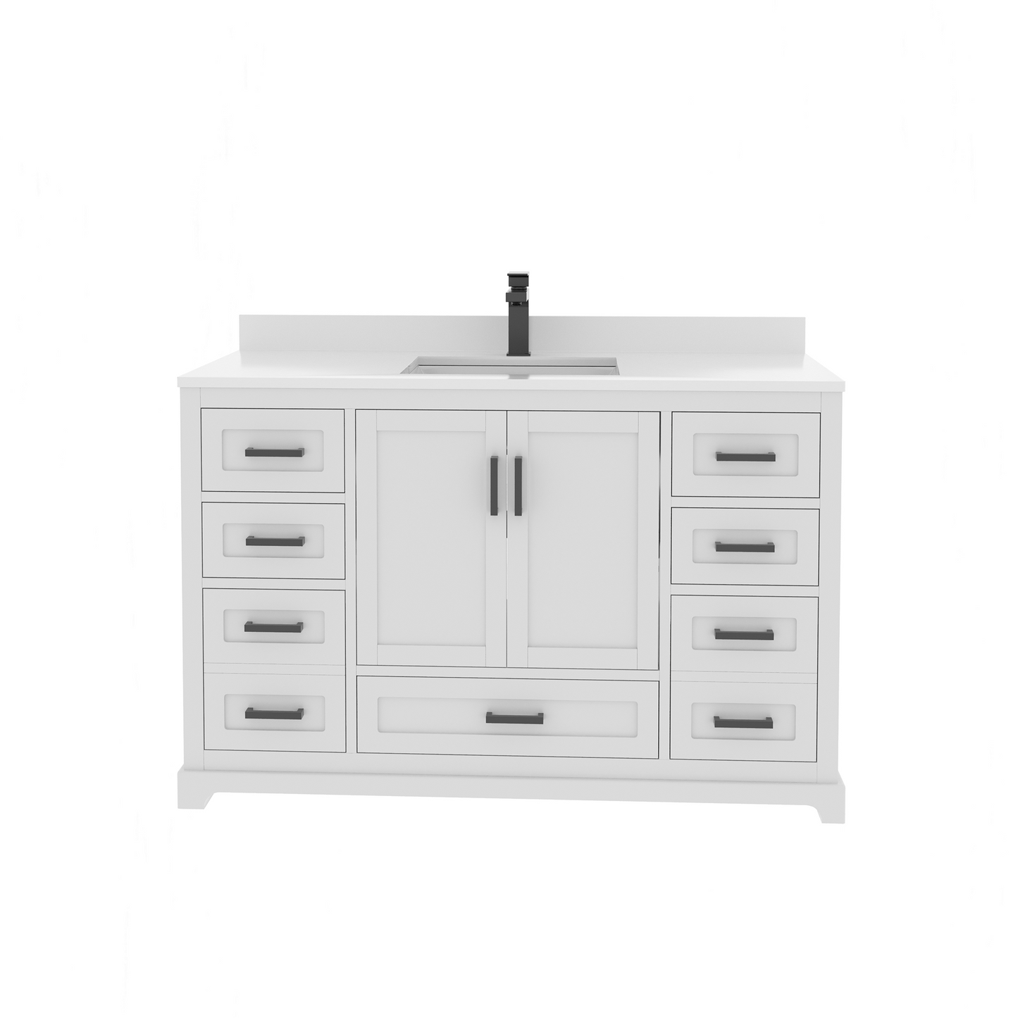 Maya 48 Inch Solid Wood Single Bathroom Vanity with Quartz Countertop