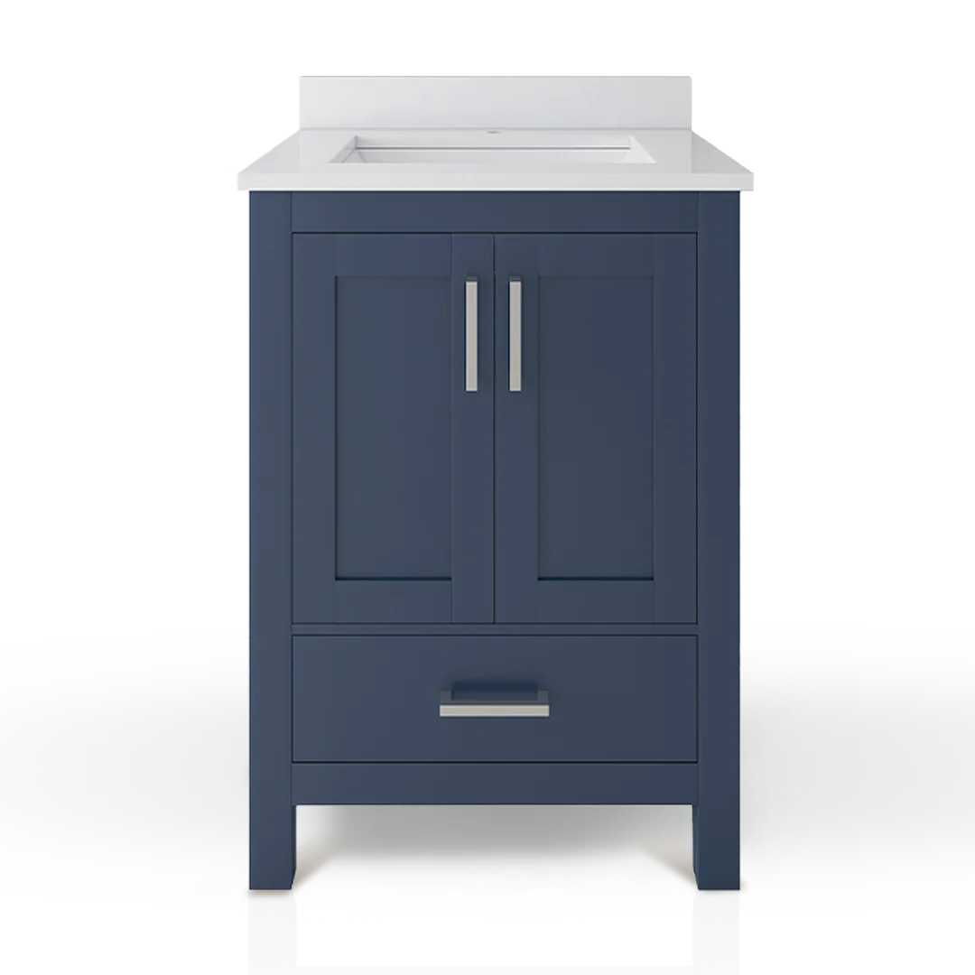 Rooh 24 Inch Solid Wood Single Bathroom Vanity with Quartz Countertop