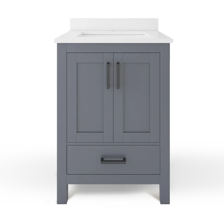 Rooh 24 Inch Solid Wood Single Bathroom Vanity with Quartz Countertop