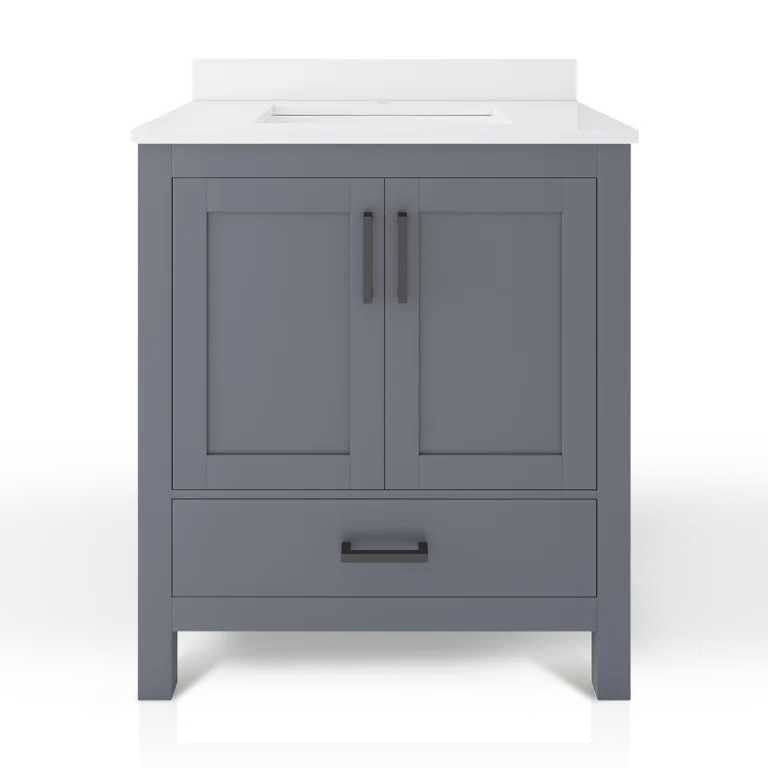 Rooh 30 Inch Solid Wood Single Bathroom Vanity with Quartz Countertop