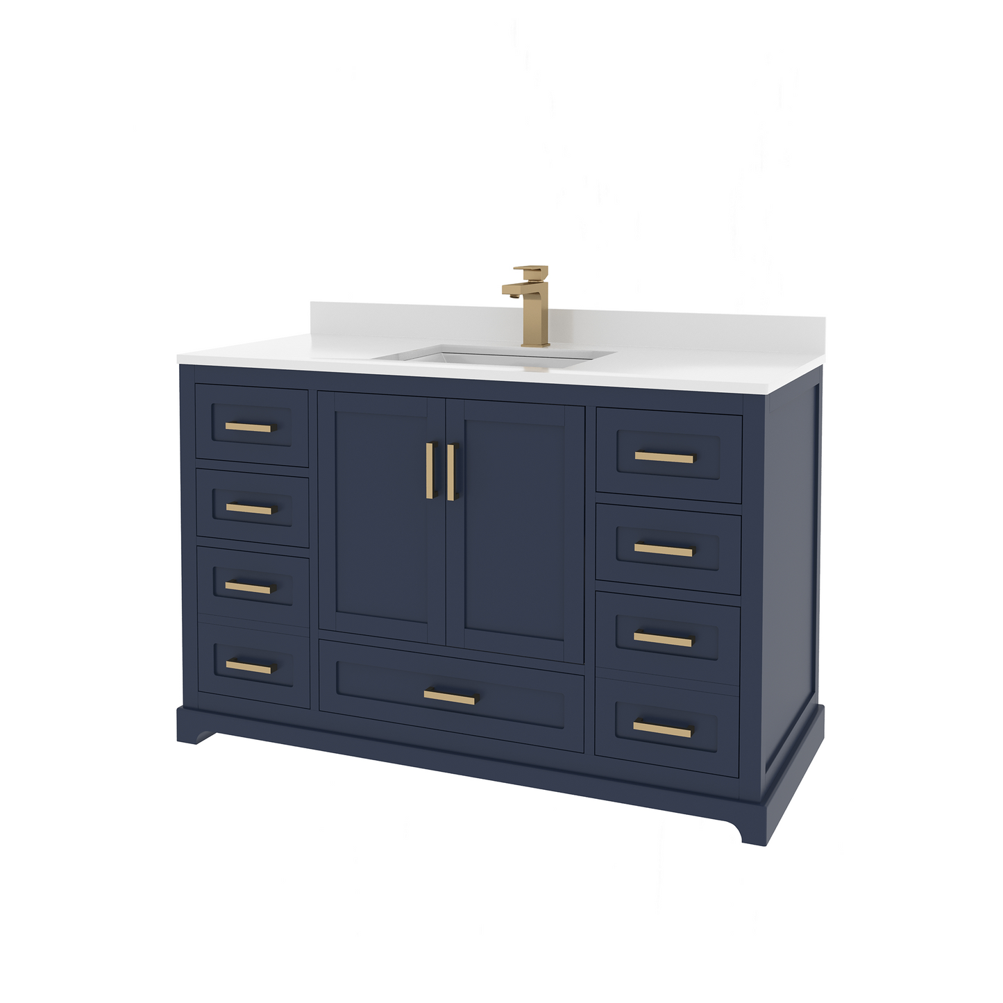 Maya 48 Inch Solid Wood Single Bathroom Vanity with Quartz Countertop