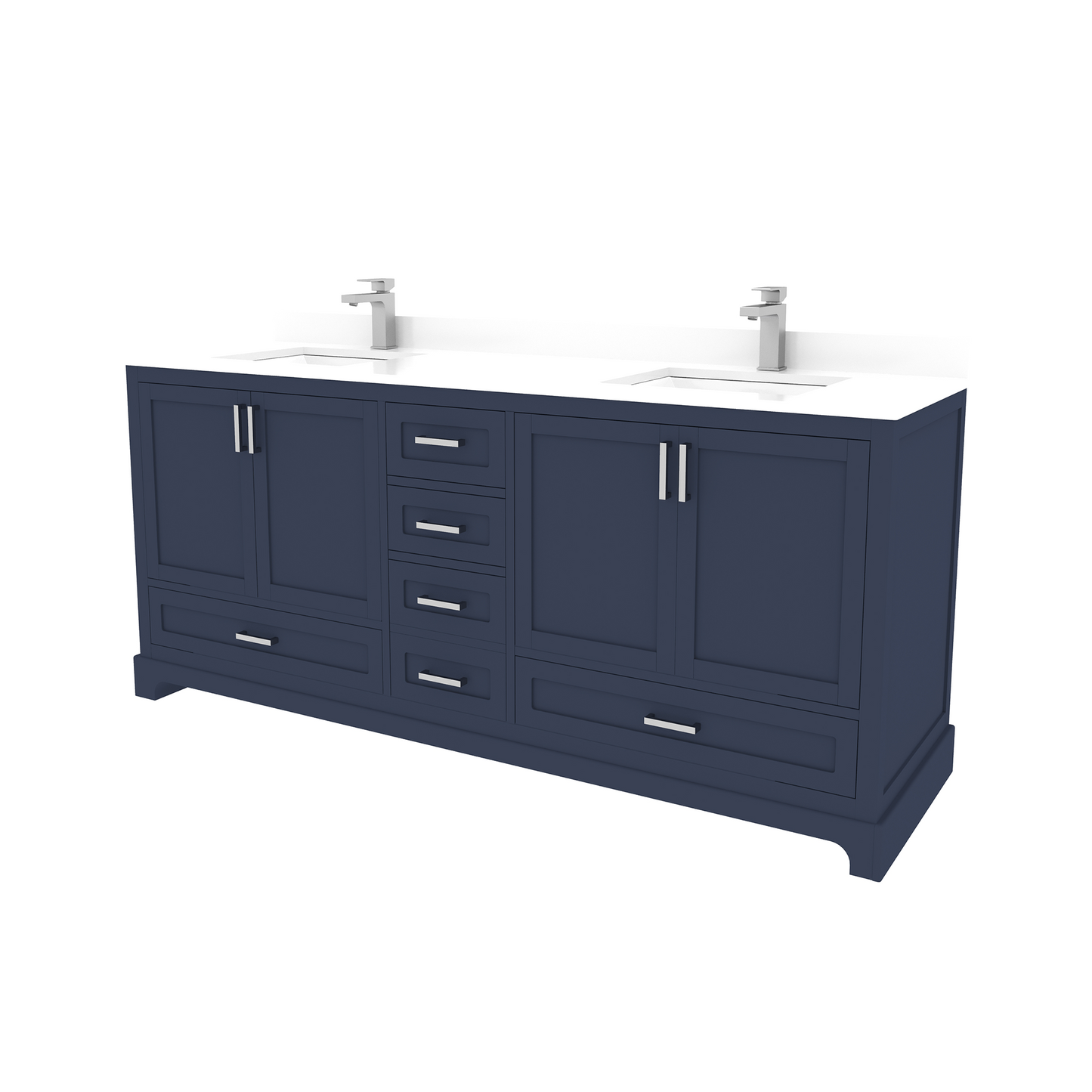 Maya 72 Inch Solid Wood Double Bathroom Vanity with Quartz Countertop