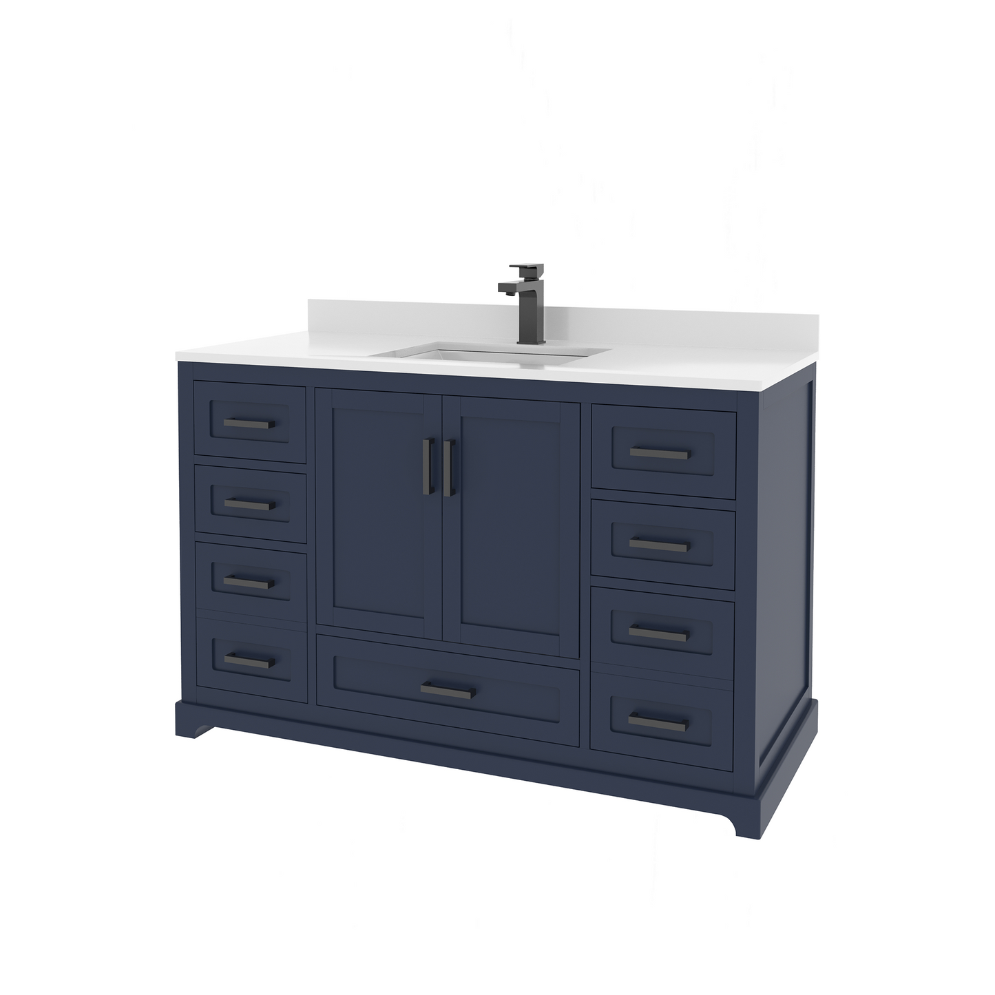 Maya 48 Inch Solid Wood Single Bathroom Vanity with Quartz Countertop