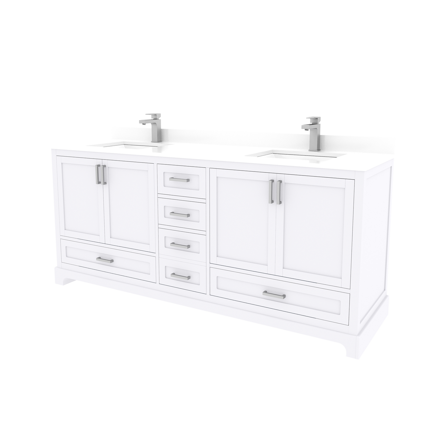 Maya 72 Inch Solid Wood Double Bathroom Vanity with Quartz Countertop