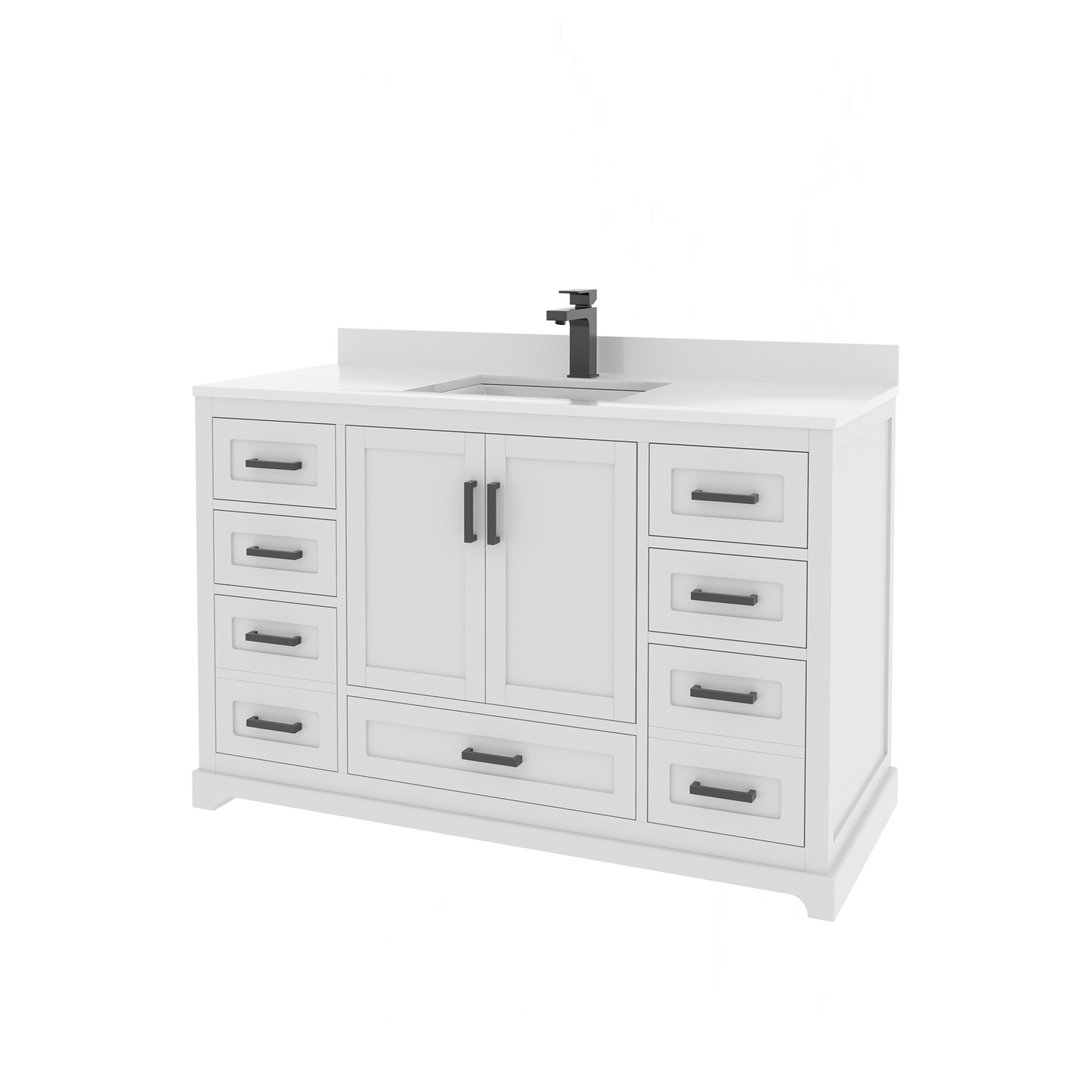 Maya 48 Inch Solid Wood Single Bathroom Vanity with Quartz Countertop