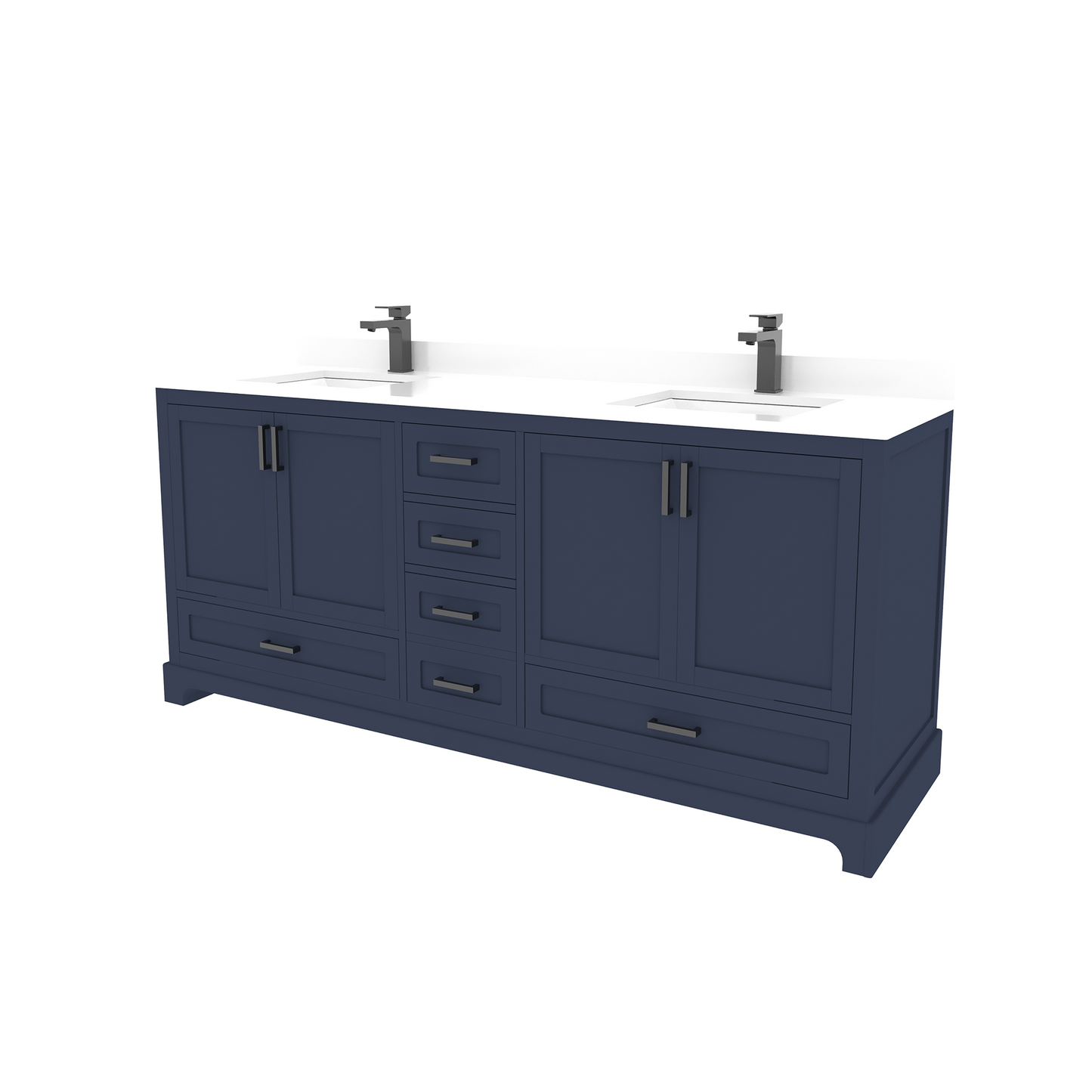 Maya 72 Inch Solid Wood Double Bathroom Vanity with Quartz Countertop