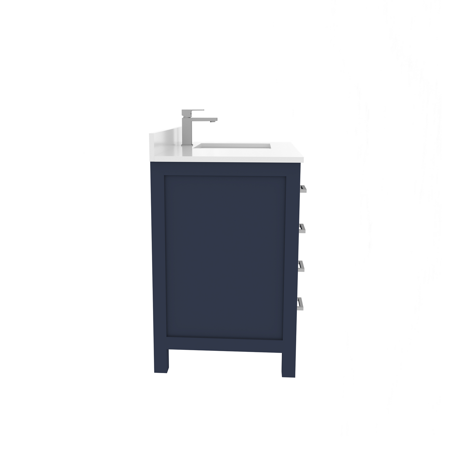 Rooh 36 Inch Right Solid Wood Single Bathroom Vanity with Quartz Countertop