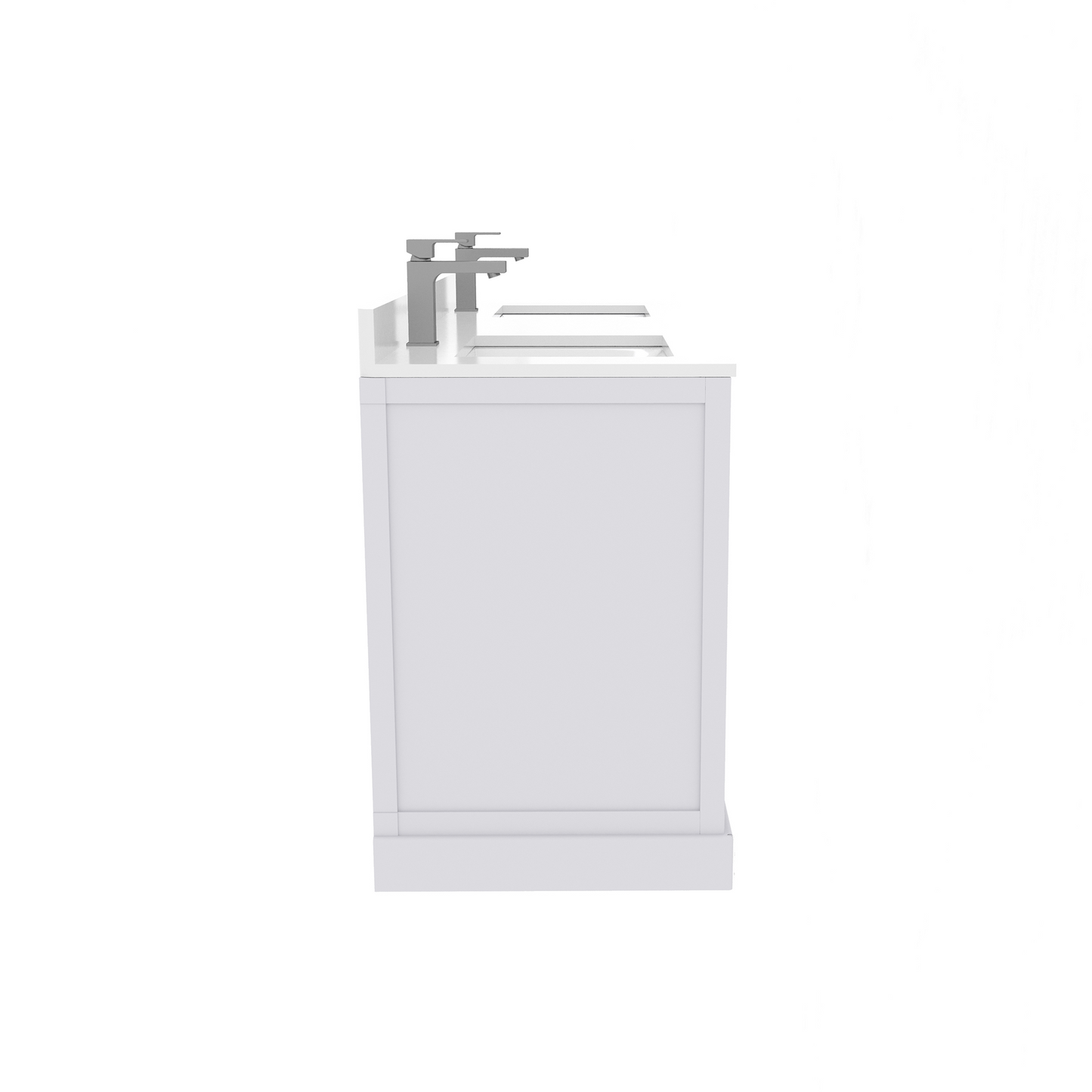 Maya 60 Inch Solid Wood Double Bathroom Vanity with Quartz Countertop