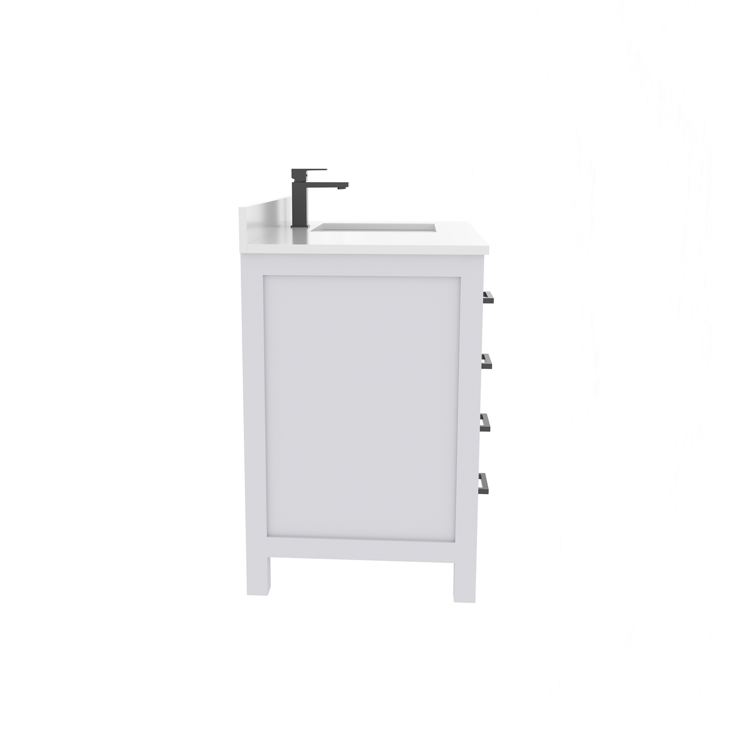 Rooh 36 Inch Right Solid Wood Single Bathroom Vanity with Quartz Countertop