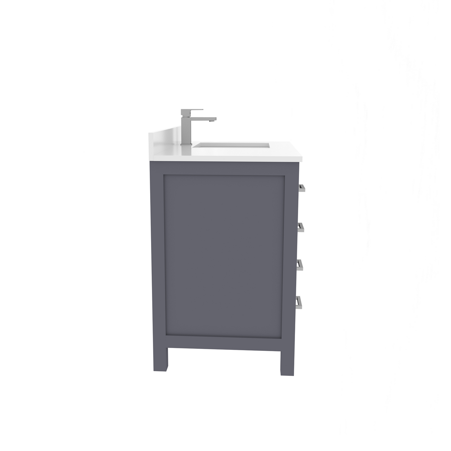 Rooh 36 Inch Right Solid Wood Single Bathroom Vanity with Quartz Countertop
