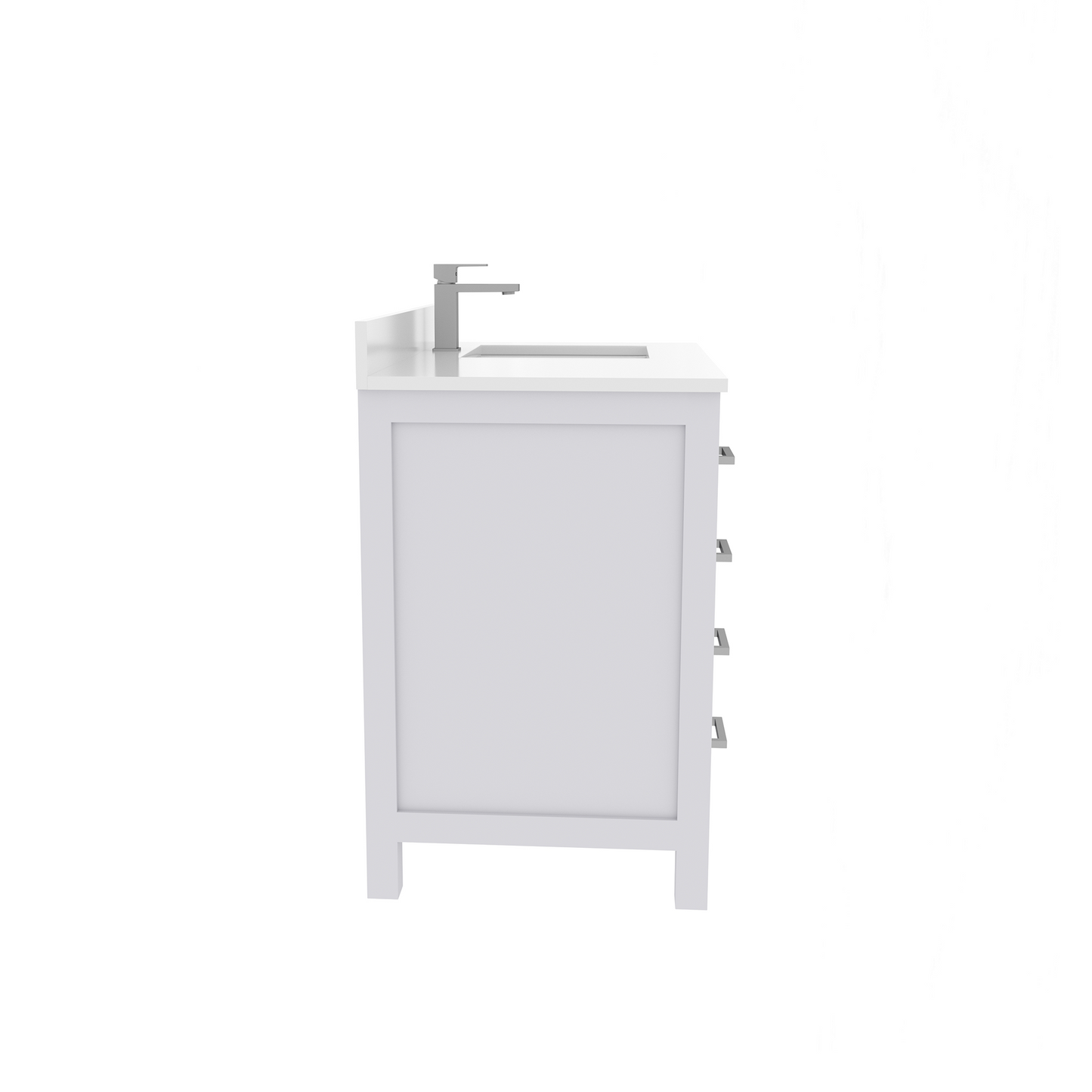 Rooh 36 Inch Right Solid Wood Single Bathroom Vanity with Quartz Countertop