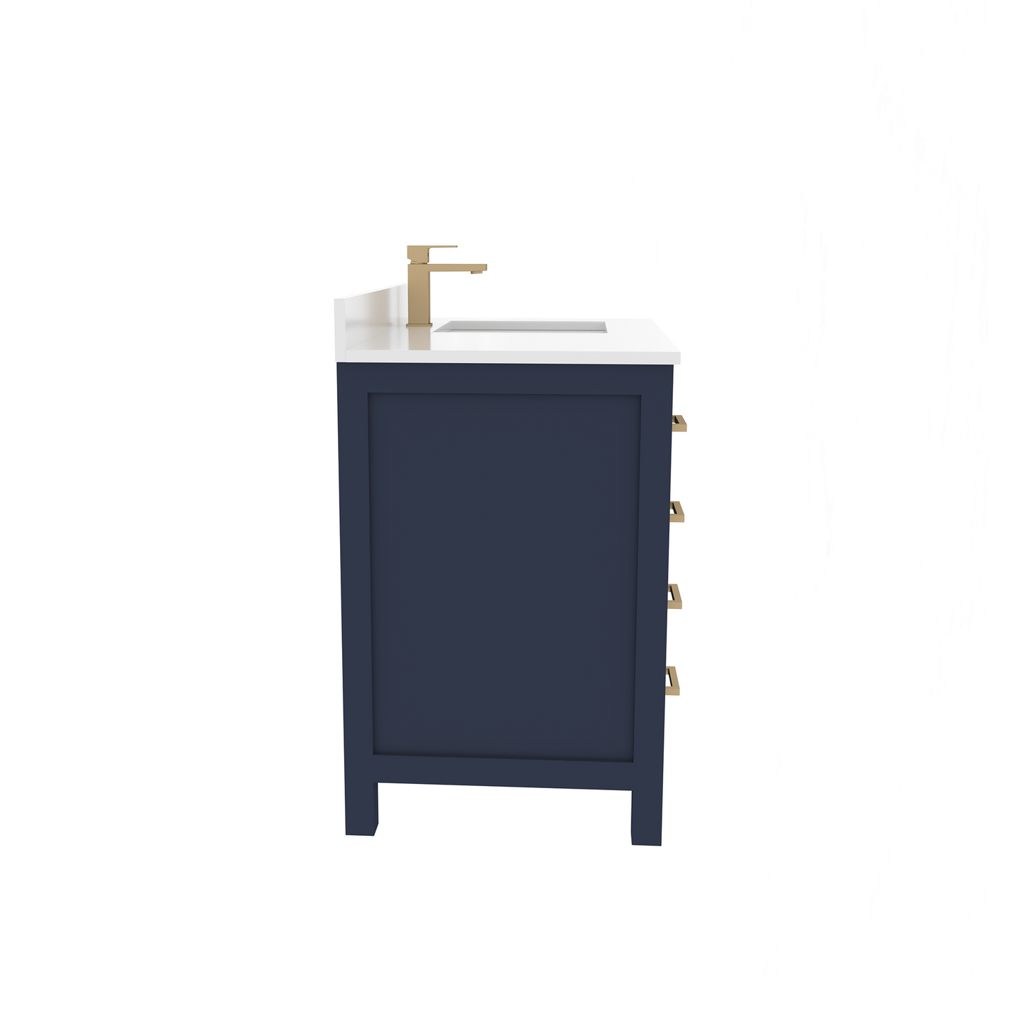 Rooh 36 Inch Right Solid Wood Single Bathroom Vanity with Quartz Countertop