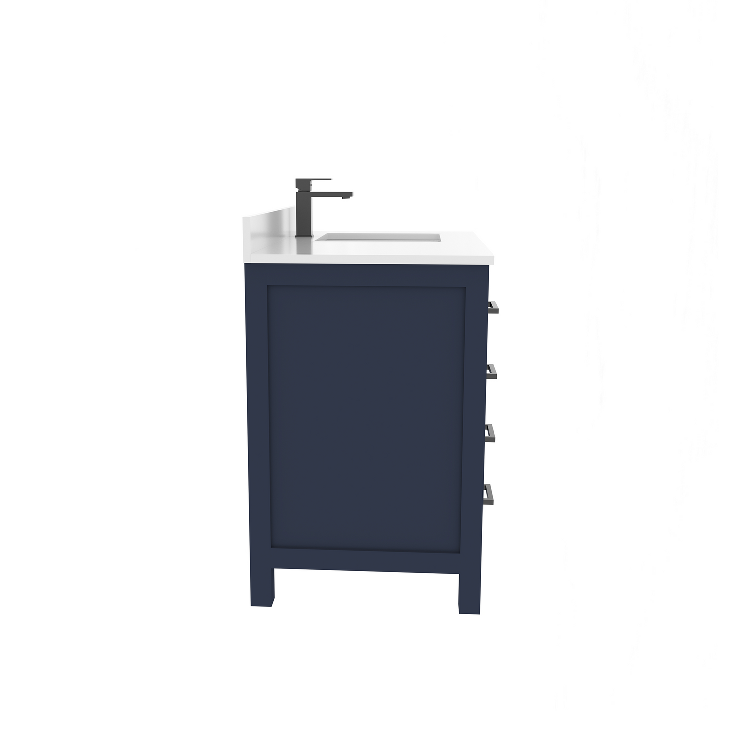 Rooh 36 Inch Right Solid Wood Single Bathroom Vanity with Quartz Countertop
