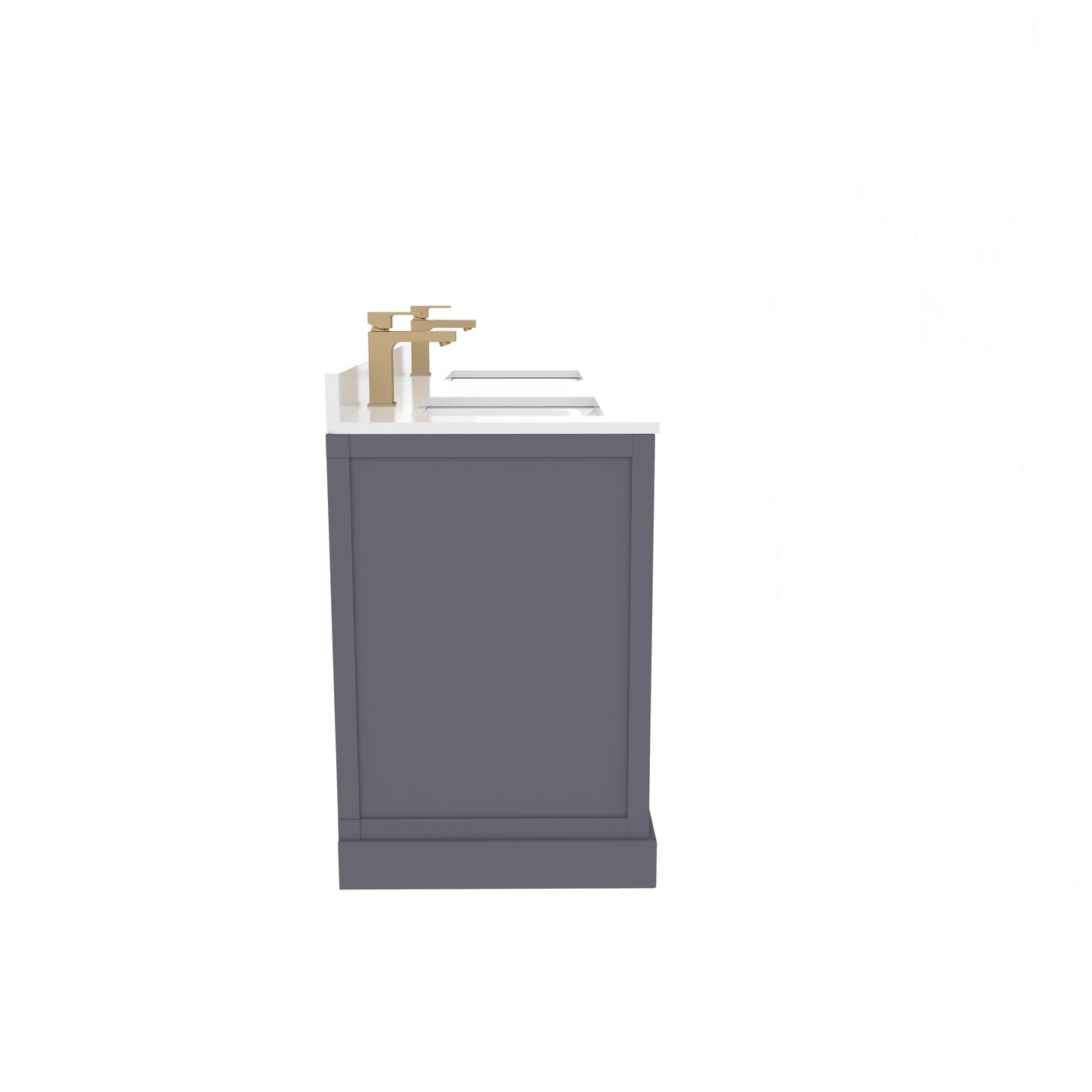 Maya 60 Inch Solid Wood Double Bathroom Vanity with Quartz Countertop