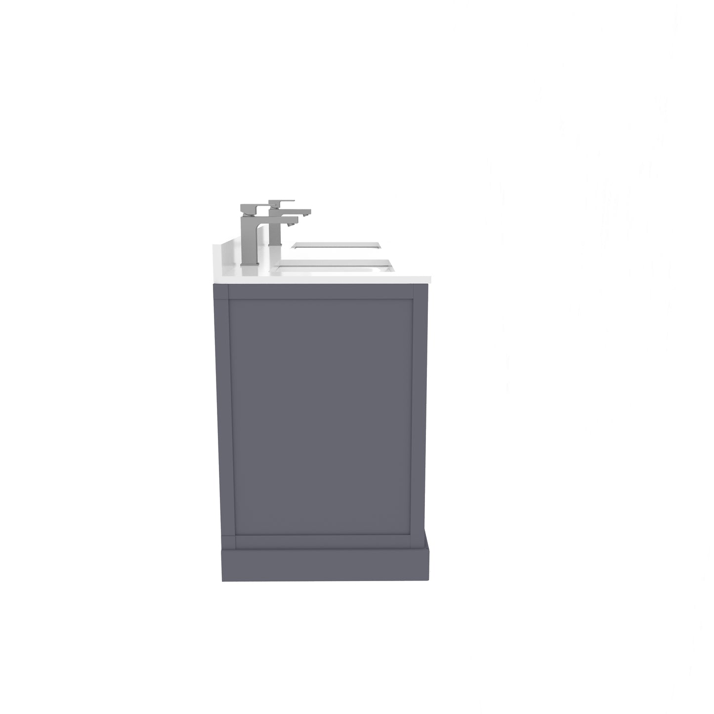Maya 60 Inch Solid Wood Double Bathroom Vanity with Quartz Countertop