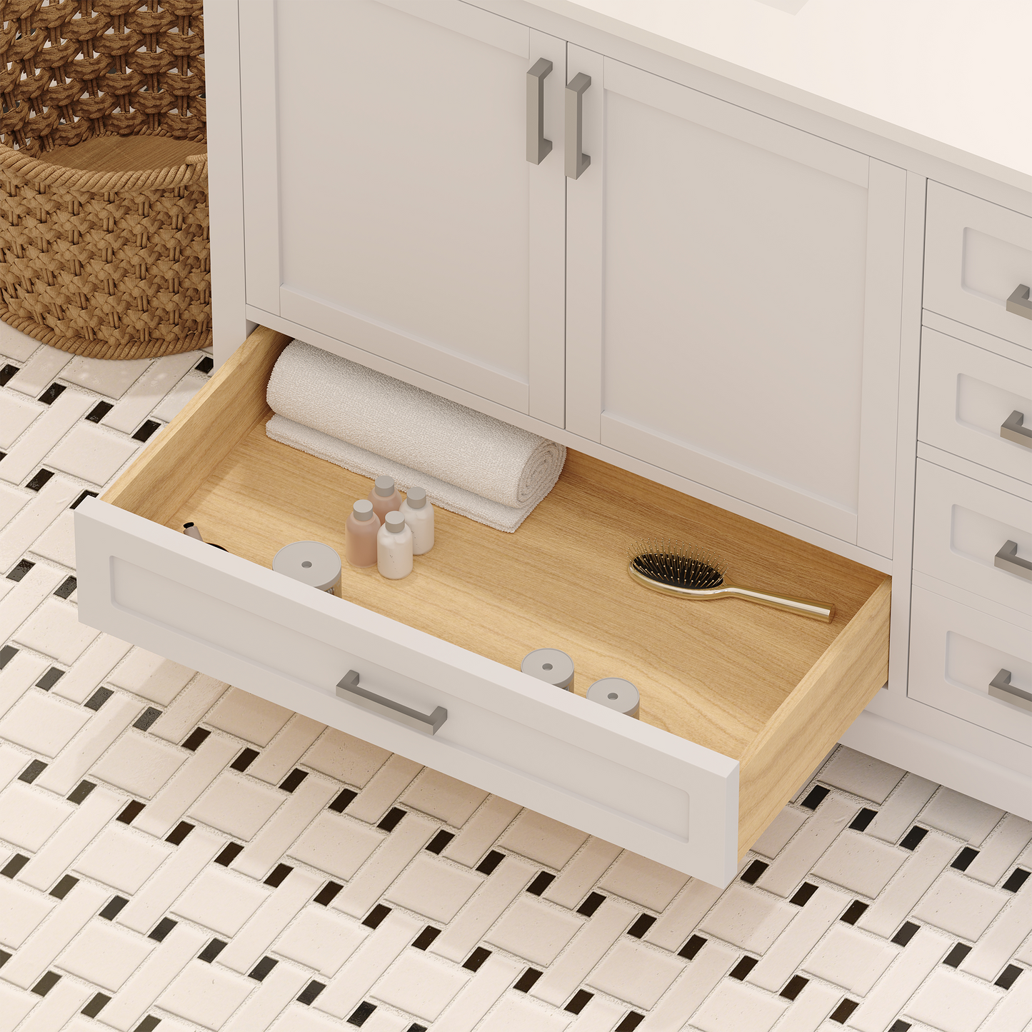 Maya 72 Inch Solid Wood Double Bathroom Vanity with Quartz Countertop