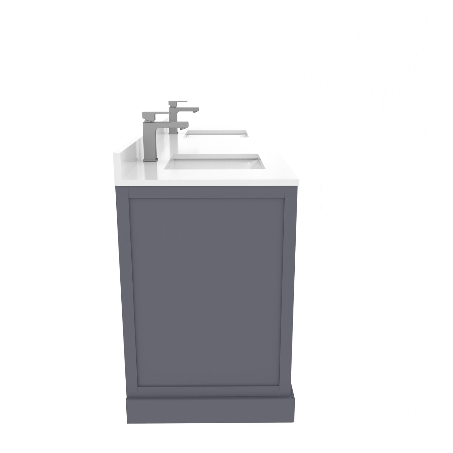 Maya 72 Inch Solid Wood Double Bathroom Vanity with Quartz Countertop