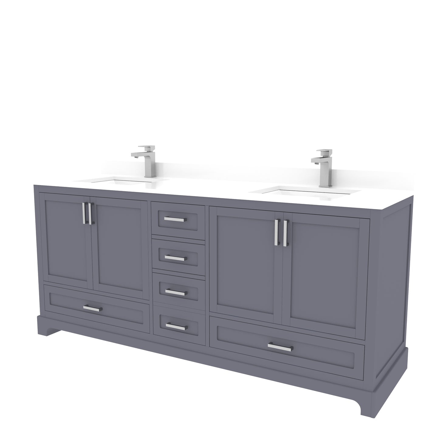 Maya 72 Inch Solid Wood Double Bathroom Vanity with Quartz Countertop