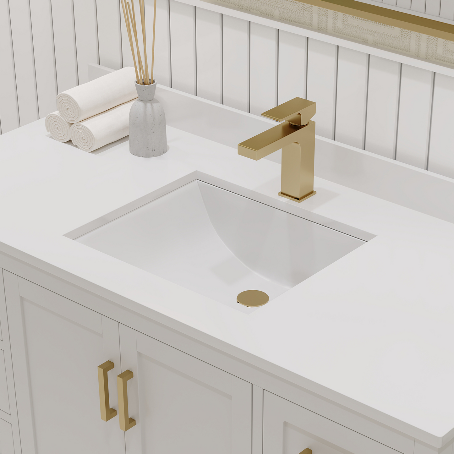 Maya 48 Inch Solid Wood Single Bathroom Vanity with Quartz Countertop