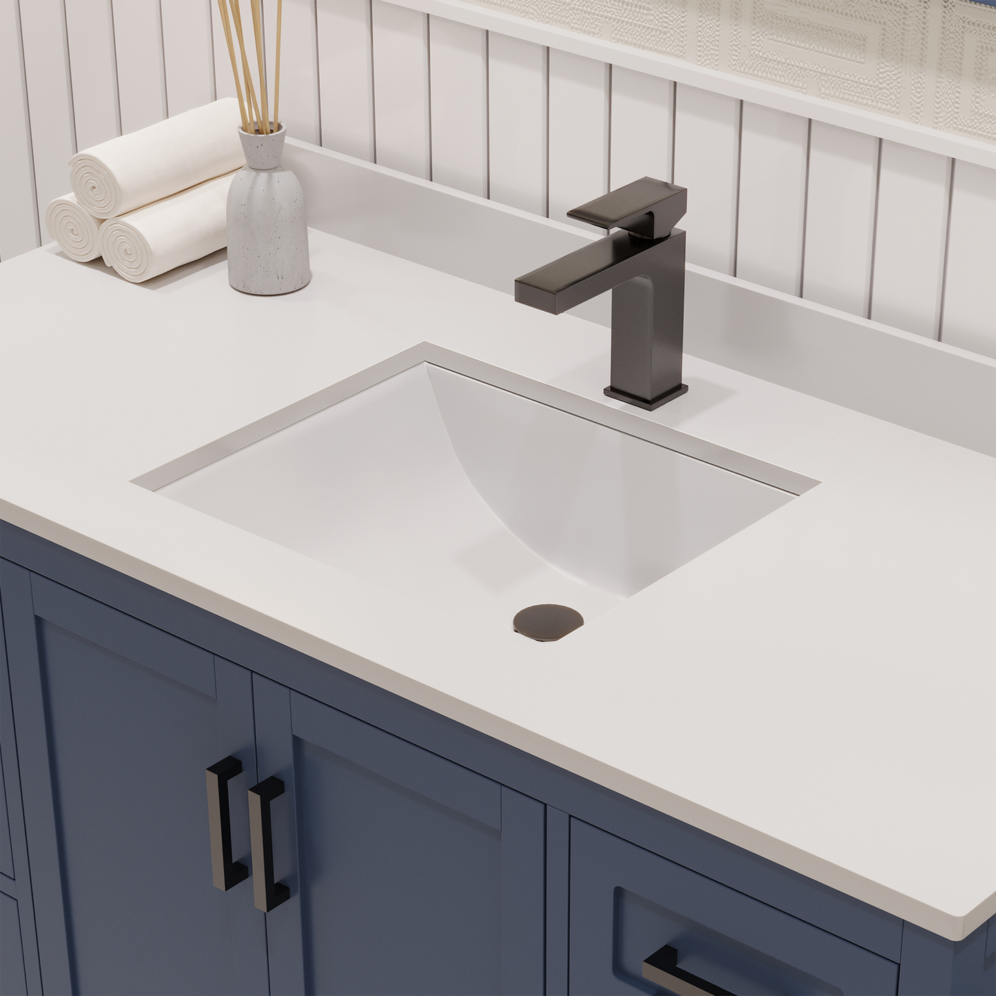 Maya 48 Inch Solid Wood Single Bathroom Vanity with Quartz Countertop