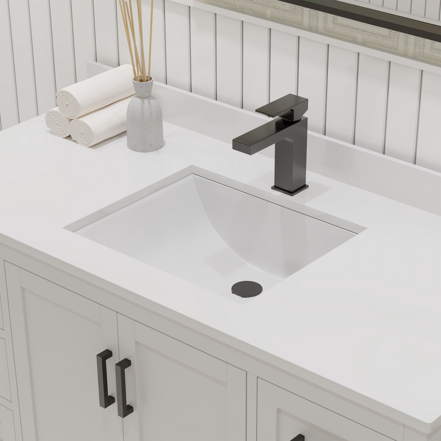 Maya 48 Inch Solid Wood Single Bathroom Vanity with Quartz Countertop