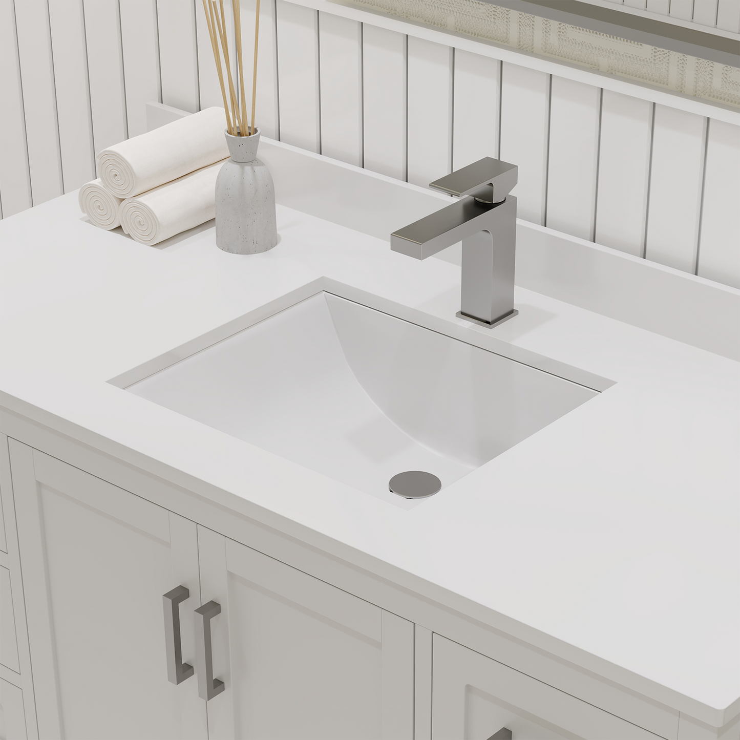 Maya 48 Inch Solid Wood Single Bathroom Vanity with Quartz Countertop