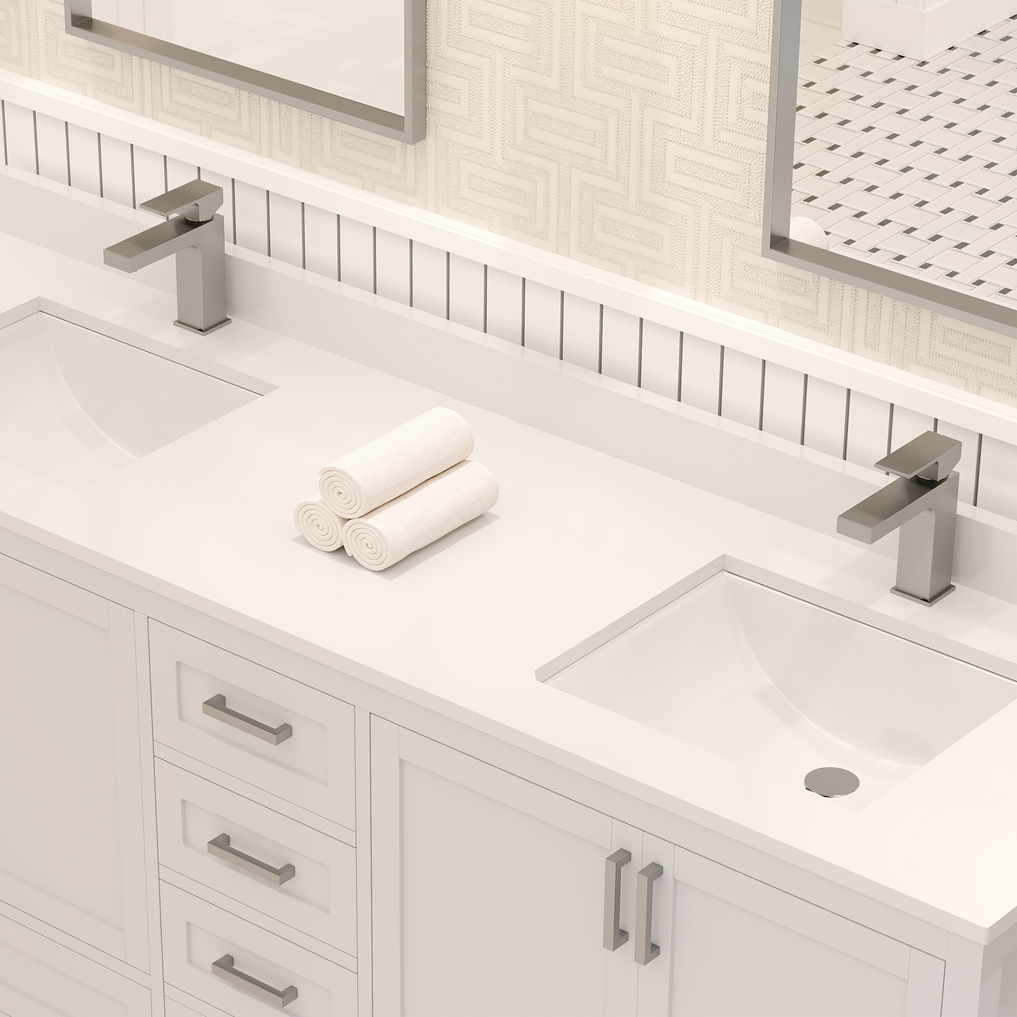 Maya 72 Inch Solid Wood Double Bathroom Vanity with Quartz Countertop