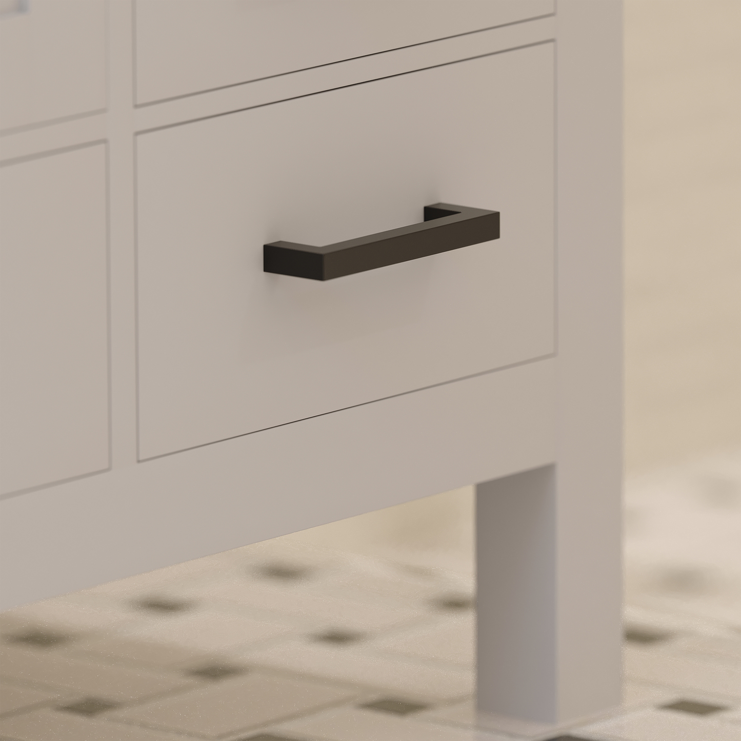 Rooh 36 Inch Left Solid Wood Single Bathroom Vanity with Undermount single Rectangle sink & White Quartz countertop 0.75 inch edge in white