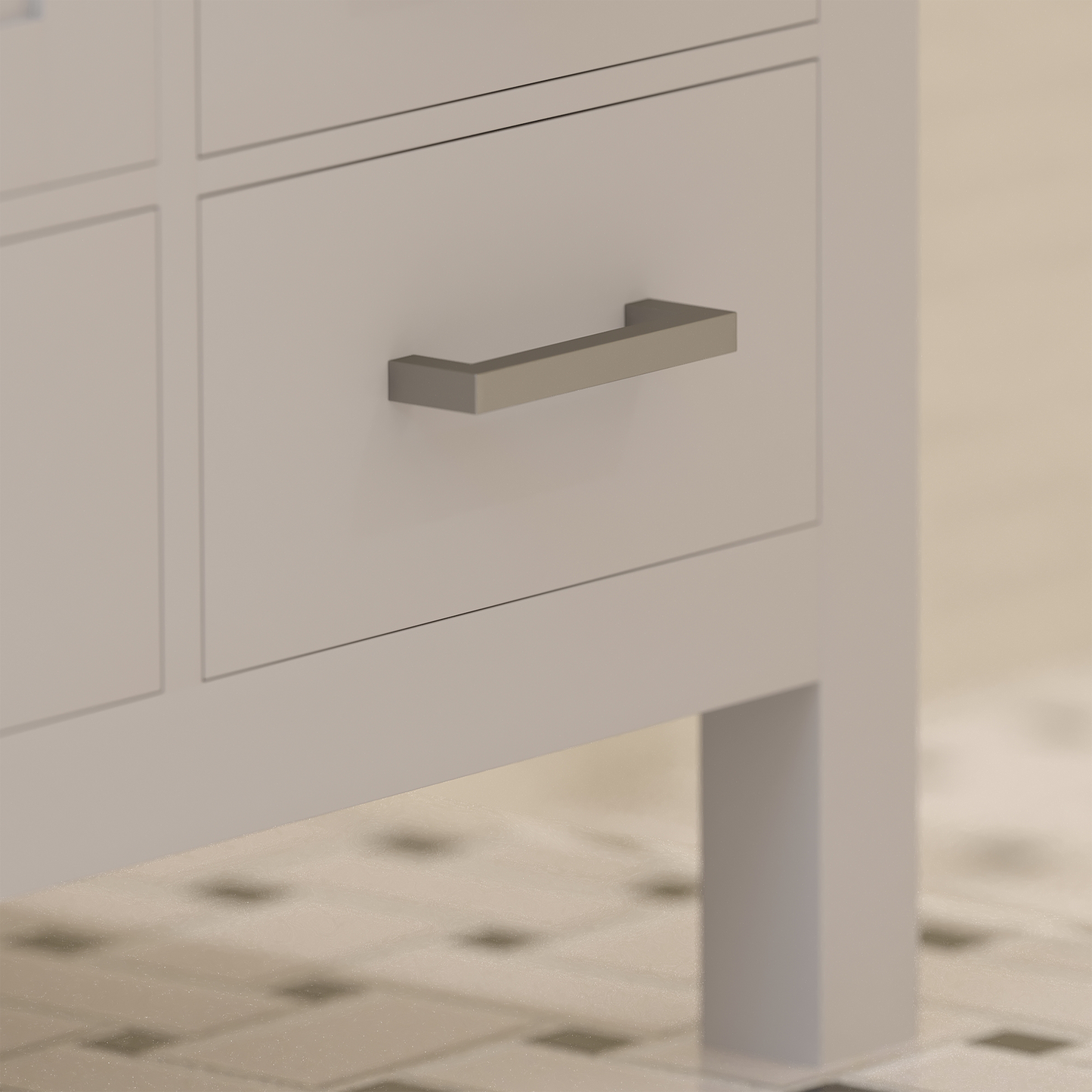 Rooh 36 Inch Left Solid Wood Single Bathroom Vanity with Undermount single Rectangle sink & White Quartz countertop 0.75 inch edge in white