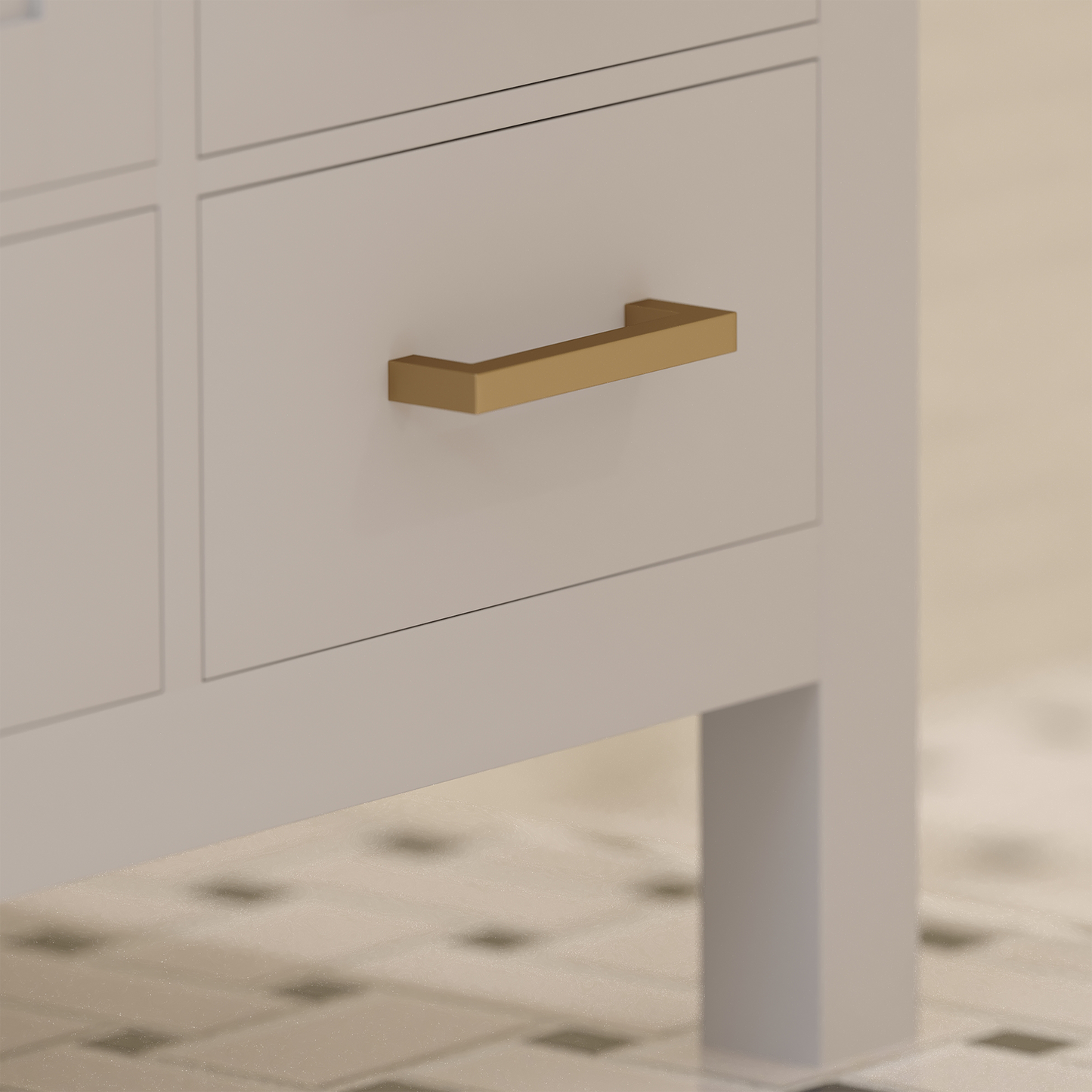 Rooh 36 Inch Left Solid Wood Single Bathroom Vanity with Undermount single Rectangle sink & White Quartz countertop 0.75 inch edge in white