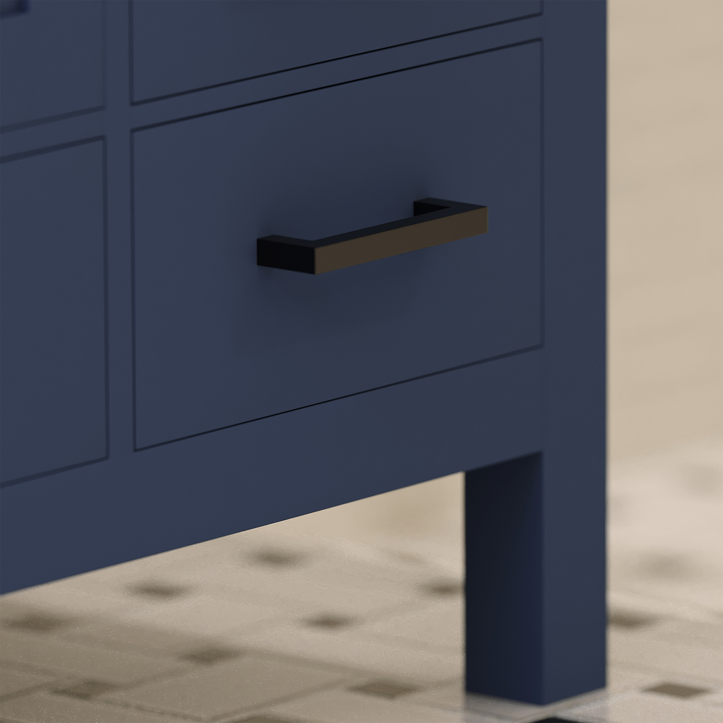 Rooh 36 Inch Left Solid Wood Single Bathroom Vanity with Undermount single Rectangle sink & White Quartz countertop 0.75 inch edge in white