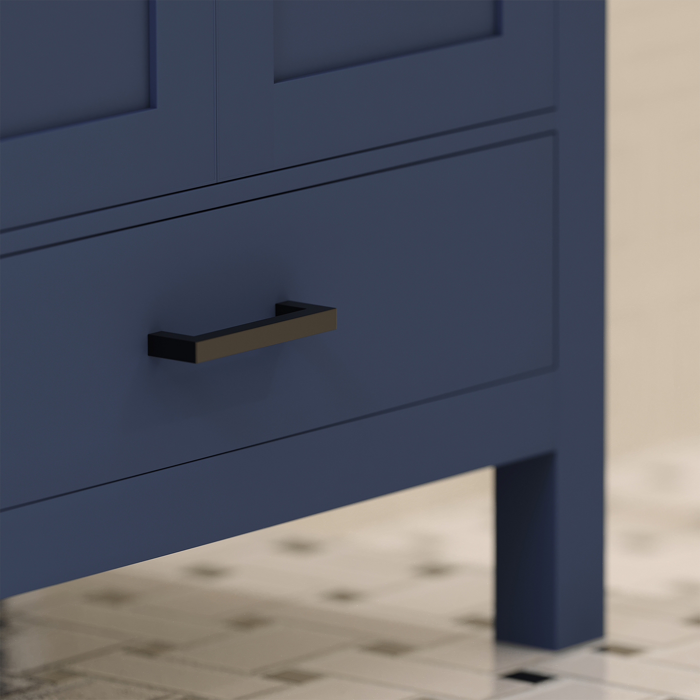 Rooh 30 Inch Solid Wood Bathroom Vanity with Undermount single Rectangle sink & White Quartz countertop 0.75 inch edge in white