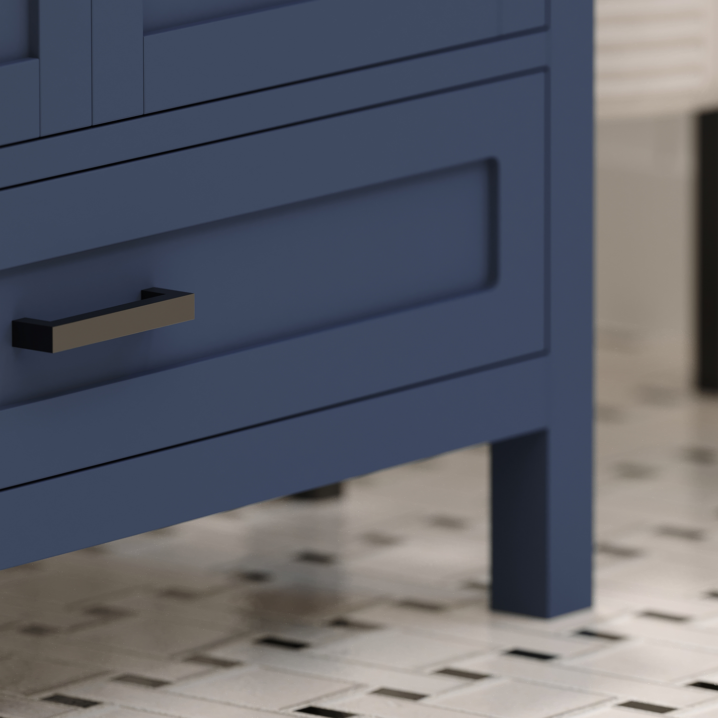 Rooh 72 Inch Solid Wood Bathroom Vanity with Undermount double Rectangle sinks & White Quartz countertop 0.75 inch edge in white