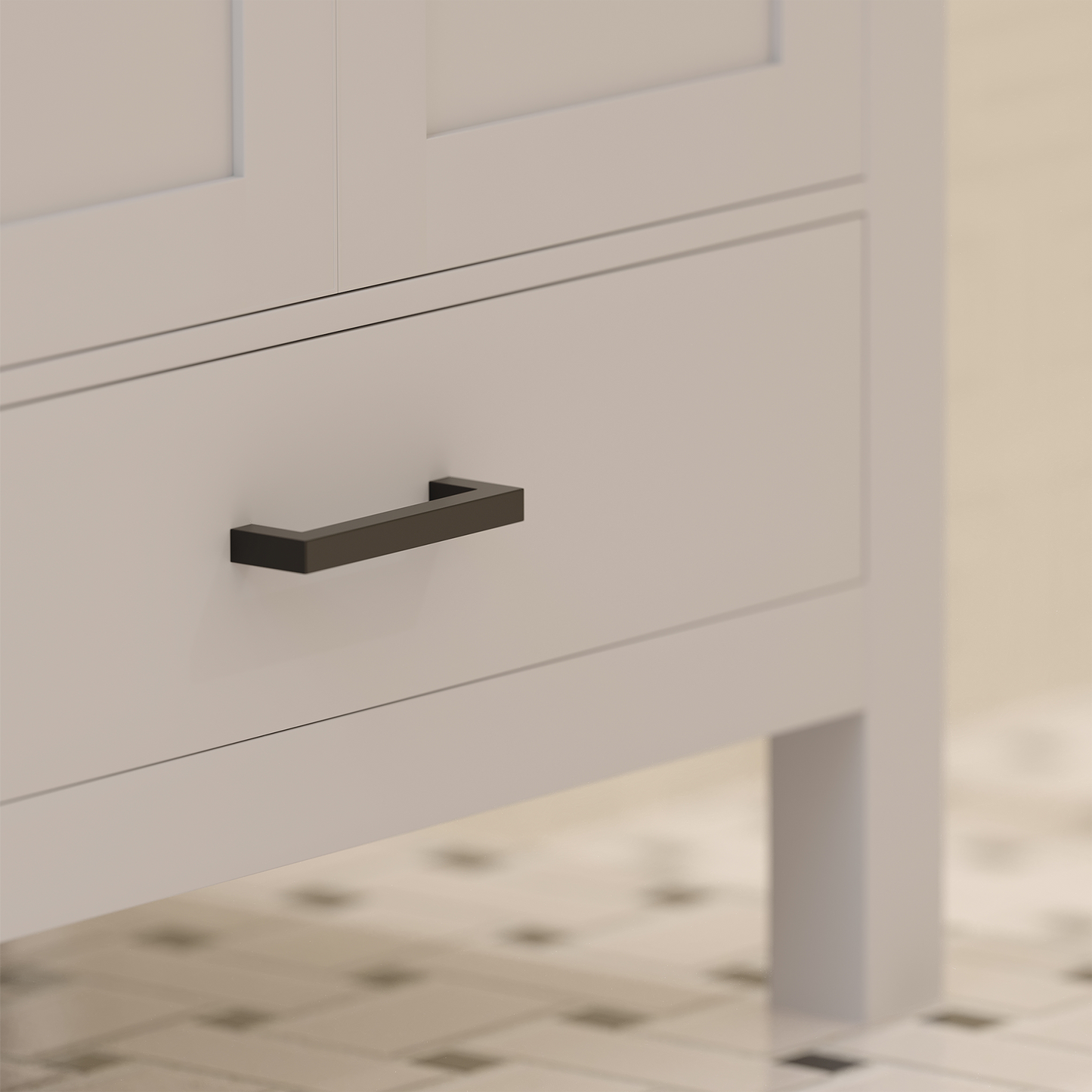 Rooh 30 Inch Solid Wood Bathroom Vanity with Undermount single Rectangle sink & White Quartz countertop 0.75 inch edge in white