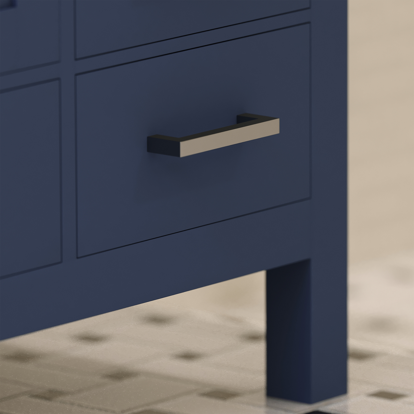 Rooh 36 Inch Left Solid Wood Single Bathroom Vanity with Undermount single Rectangle sink & White Quartz countertop 0.75 inch edge in white