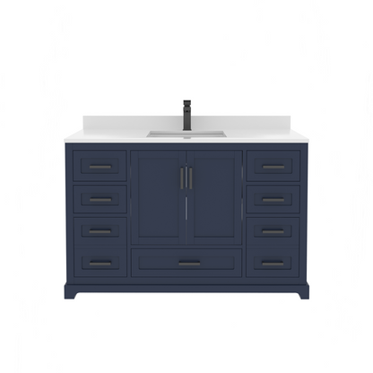 Maya 48 Inch Solid Wood Single Bathroom Vanity with Quartz Countertop