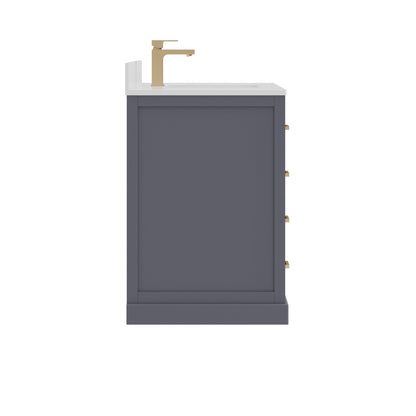 Maya 42 Inch Solid Wood Single Bathroom Vanity with Quartz Countertop