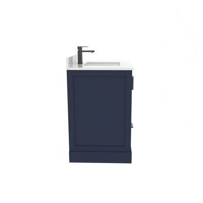 Maya 30 Inch Solid Wood Single Bathroom Vanity with Quartz Countertop