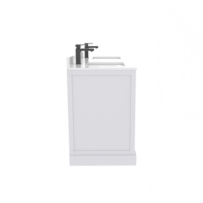 Maya 60 Inch Solid Wood Double Bathroom Vanity with Quartz Countertop