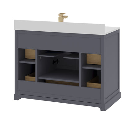 Maya 42 Inch Solid Wood Single Bathroom Vanity with Quartz Countertop