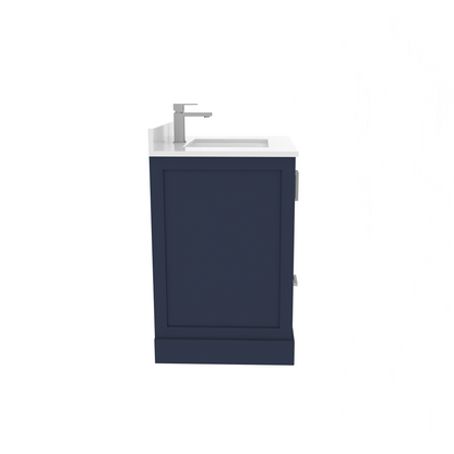 Maya 30 Inch Solid Wood Single Bathroom Vanity with Quartz Countertop