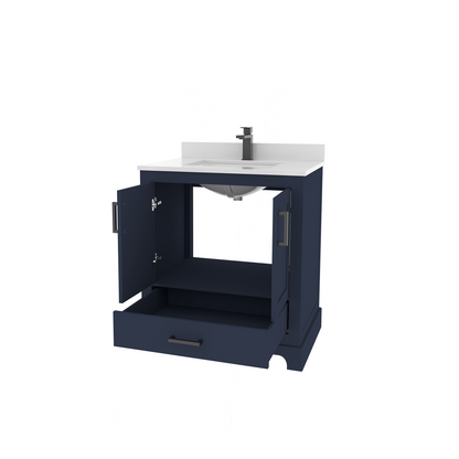 Maya 30 Inch Solid Wood Single Bathroom Vanity with Quartz Countertop
